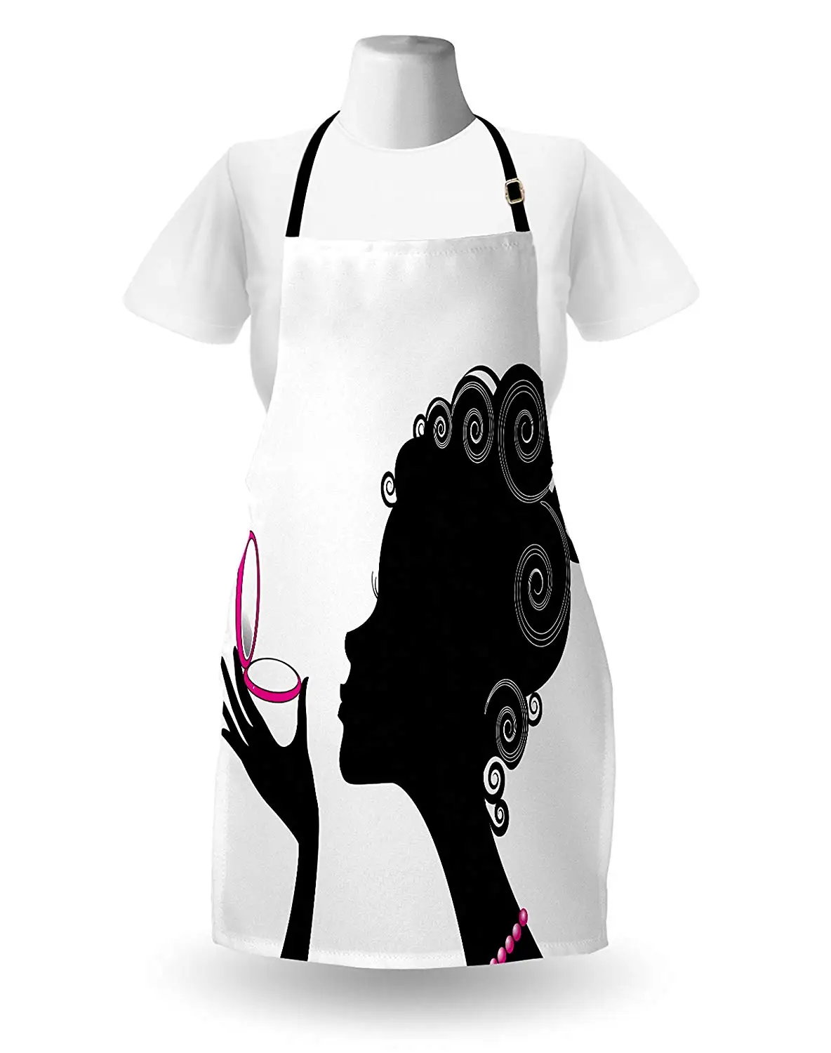 Макияж фартук силуэт женщины Портрет с порошком компактный поворотный узор для