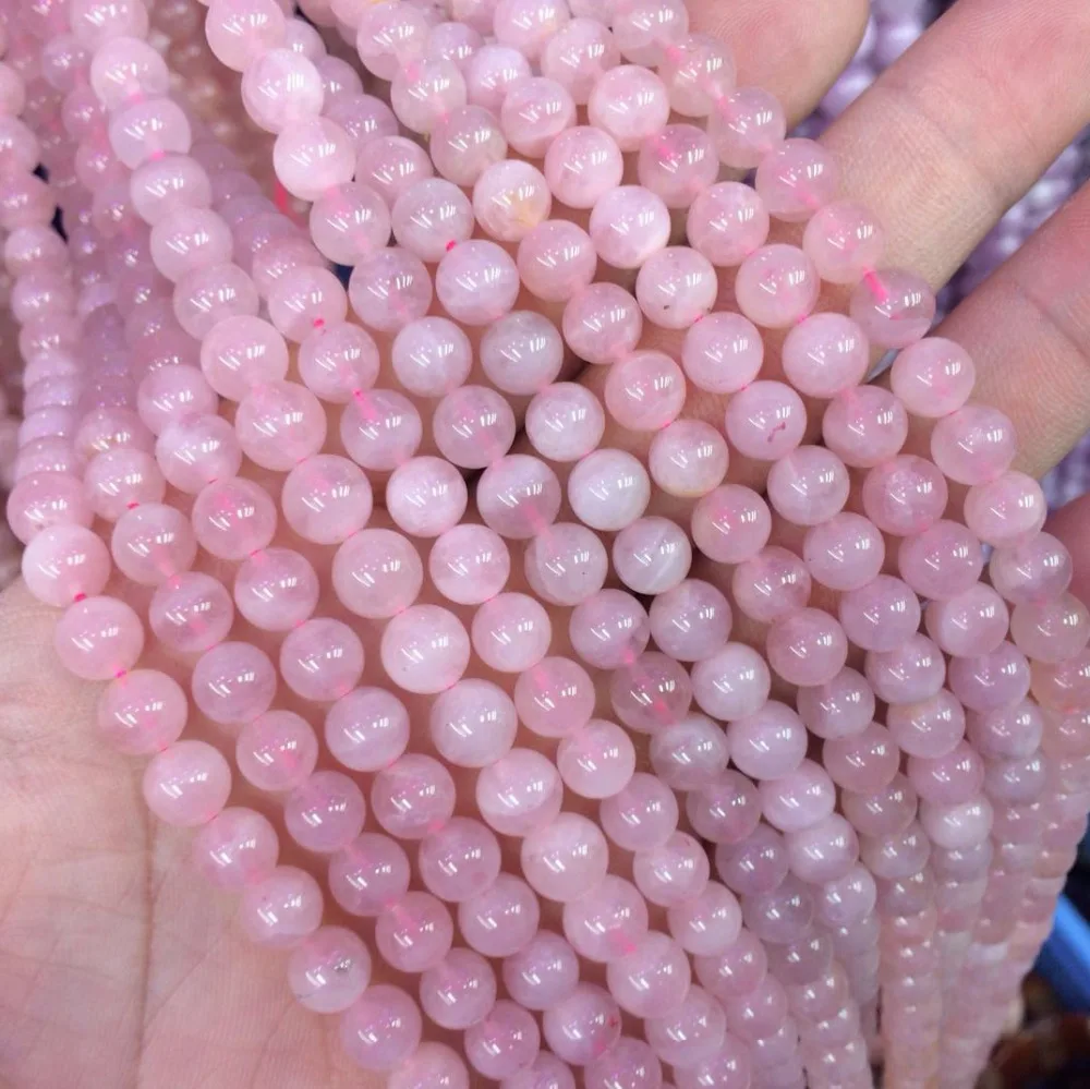 Круглые Бусины Из Натурального драгоценного камня в виде розы незакрепленные