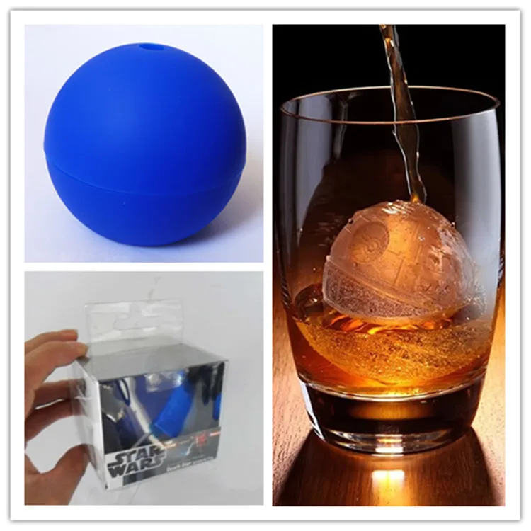 2016 Caliente Creativo de Silicona Azul Wars Death Star Ronda Bola Hielo Bandeja Del Molde cubo Esfera DIY | Игрушки и хобби