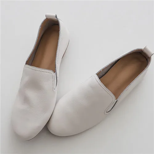 beige 3 цвета; Размеры 33-40; женские балетки из натуральной кожи без шнуровки; фирменный дизайн; эспадрильи для отдыха; Мягкие Мокасины; балетки на плоской подошве - Цвет: beige
