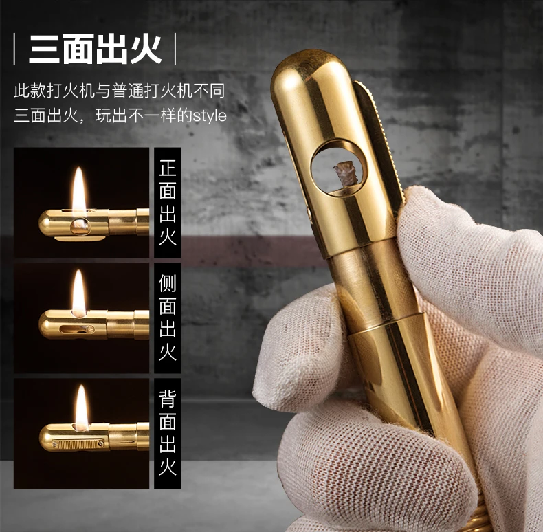 Винтажная Классическая Зажигалка 85 мм * 22 из латуни 83 г подарок|arc lighter|can usblighter arc |