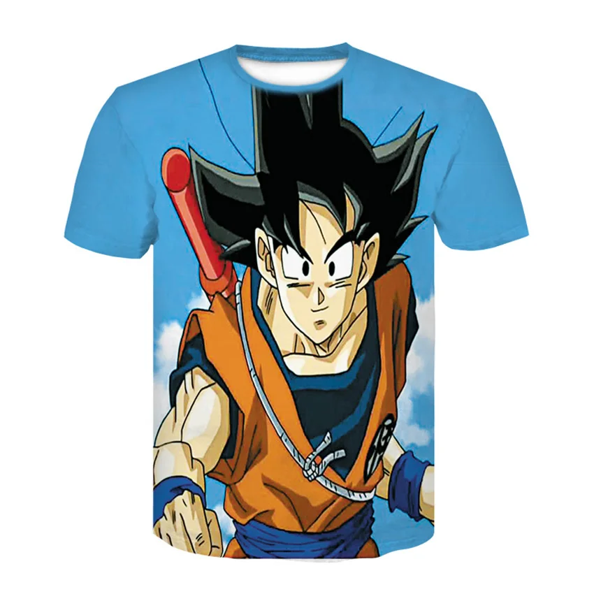 Летняя мужская футболка розничная продажа Забавные футболки с 3D принтом Dragon Ball