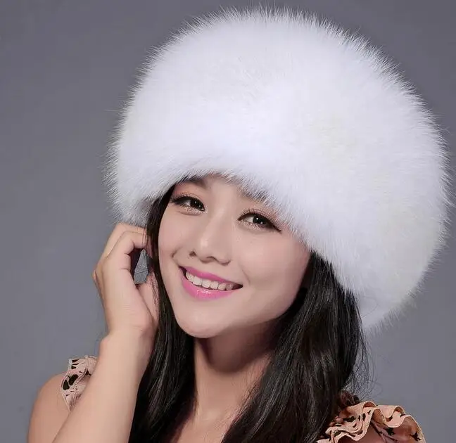 Высококачественная цельная шапка из натурального Лисьего меха натуральная кожа