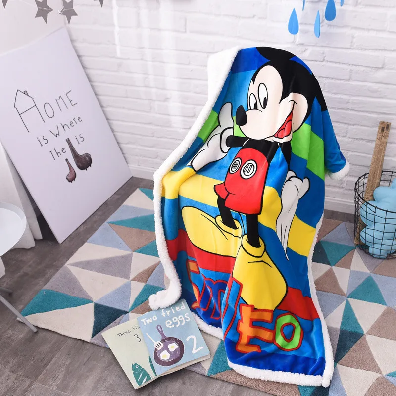 Stripe mickey Новое зимнее детское одеяло disney, детское Фланелевое покрывало, мультяшное Детское покрывало из овечьей шерсти, ковер на заказ - Цвет: Stripe mickey