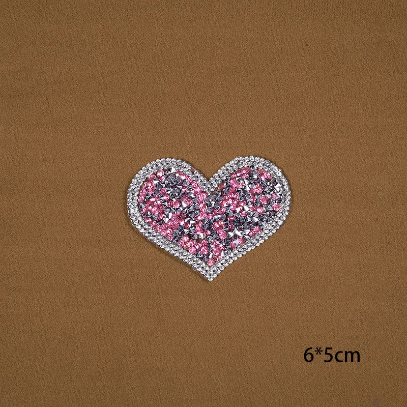 1 шт. Сверкающее сердце из горного хрусталя вышитая нашивка железная аппликация