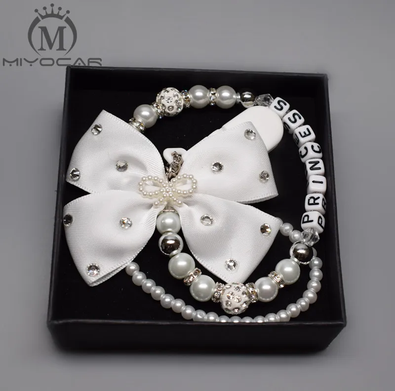 Зажим для соски пустышки Принцесса со стразами|clip pacifier|clip dummyclip holder |