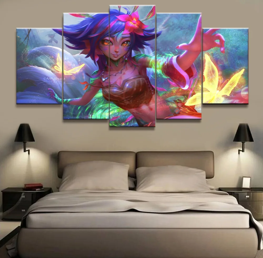 5 панель League of Legends Neeko холст печать игра постер картина домашний декор для