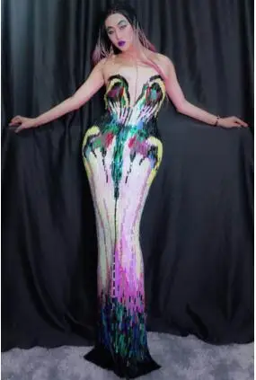Модное блестящее яркое платье с пайетками стрейчевое тонкое вечернее женский