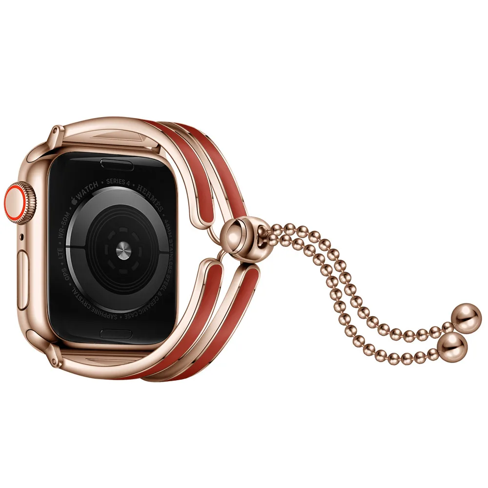 Браслет из нержавеющей стали для Apple Watch SE Band металлический ювелирный браслет iWatch