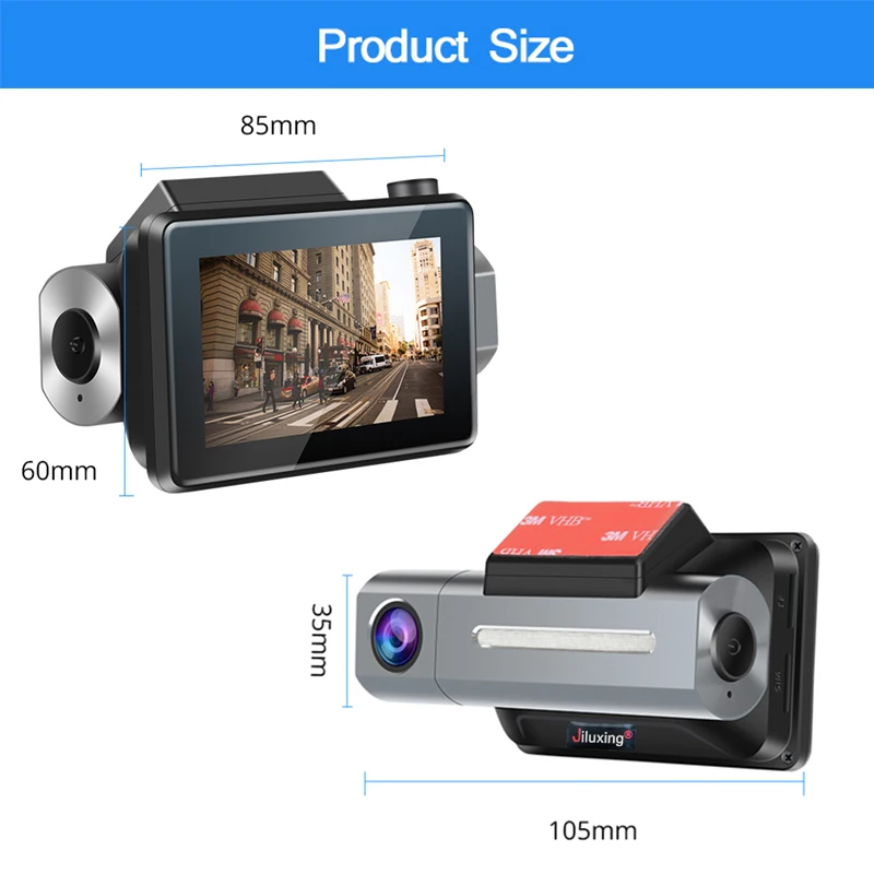 Видеорегистратор Jiluxing D11S 3 дюйма FHD 1080P Wi-Fi GPS | Автомобили и мотоциклы