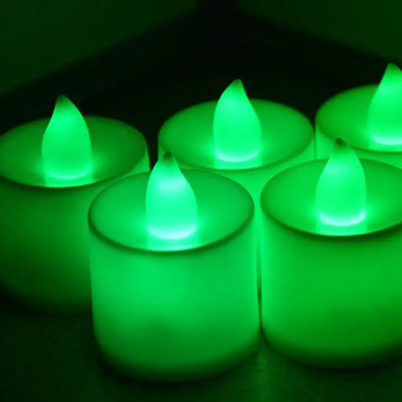green 1 шт. светодиодный непламенный подсвечник свечи-чашки на батарейках для свадьбы, дня рождения, рождественской вечеринки, украшения для дома - Цвет: green