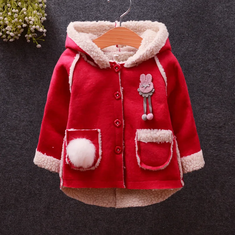BibiCola baby girls jacket fur hooded coat new spring top autumn winter warm kids clothes outerwear tops girl coats | Детская одежда и