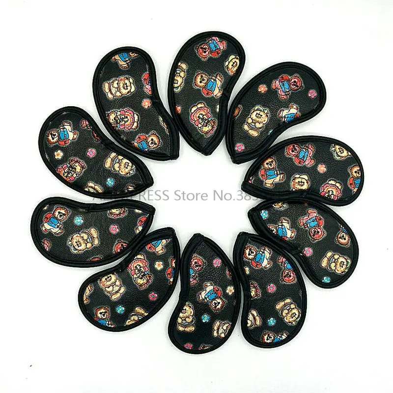 Новинка 10 шт./лот Медвежонок клюшки для гольфа Headcovers искусственная кожа клюшек