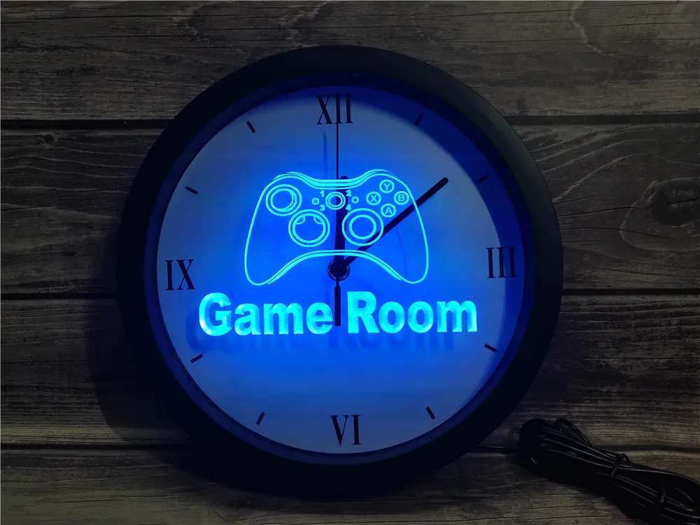 

0K984 Game Room Console APP RGB 5050 LED Neon Light Signs Wall Clock