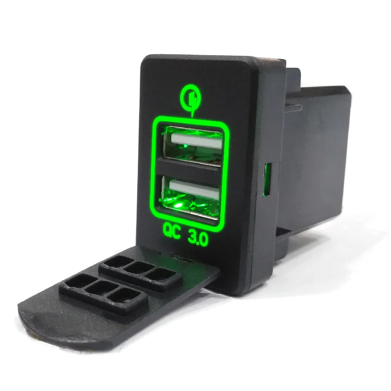 

1PcsNew QC 3.0 quickly charging For Honda Dual USB Car Charger Fast Charging 2 USB Port Auto Adapter LED Socket 12-24V