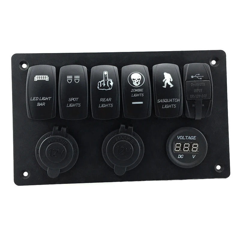 Светодиодный морской переключатель панели выключатели автомобиля двойной USB