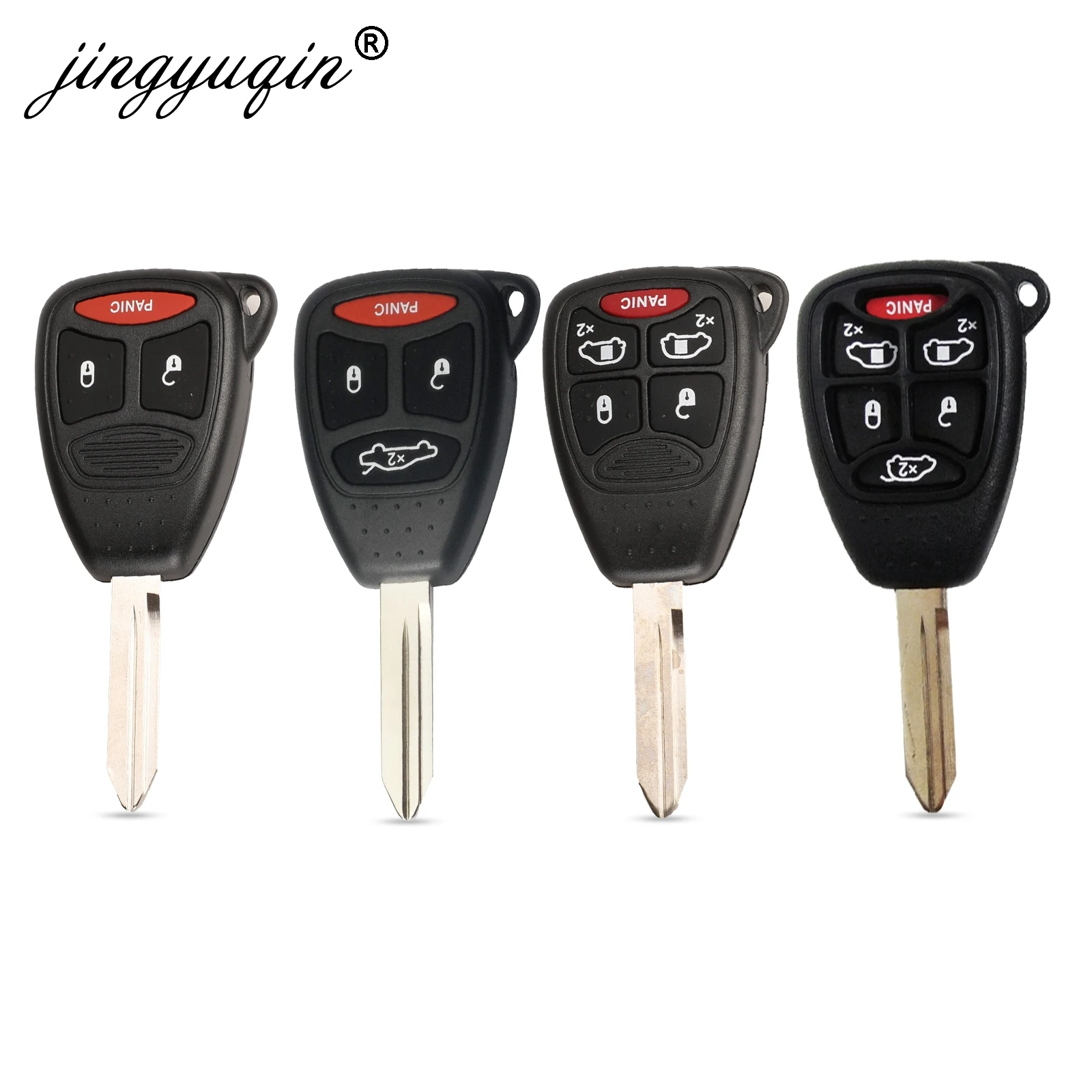 

jingyuqin 2/3/4/5/6 Button Remote Car Key Shell Case For Chrysler 300 Aspen Dodge Dakota Durango Jeep Grand Cherokee Commander