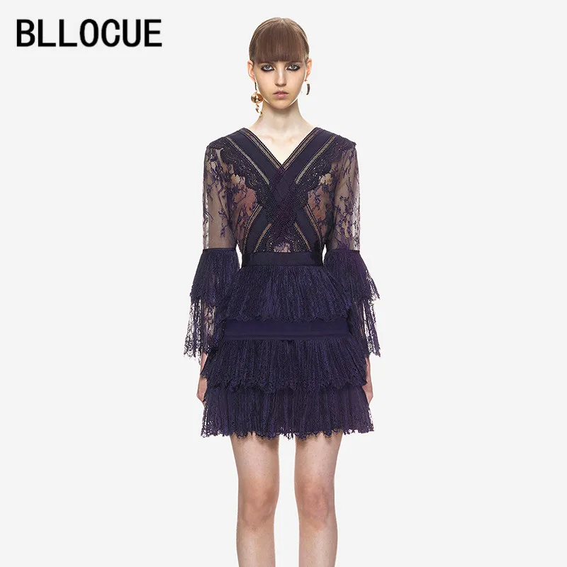 Женское платье Автопортрет BLLOCUE кружевное ажурное Привлекательное для вечерние