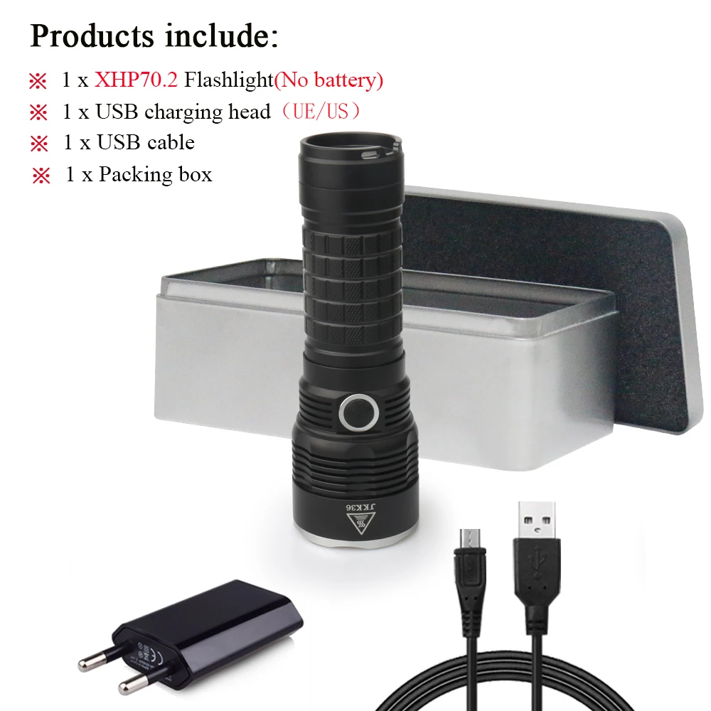 usb torch H-BOX Самый мощный фонарик xhp70 фонарь прожектор usb зарядка фонарь светодиодный для фонарика 18650 Водонепроницаемый охотничий фонарь zaklamp - Испускаемый цвет: usb torch H-BOX