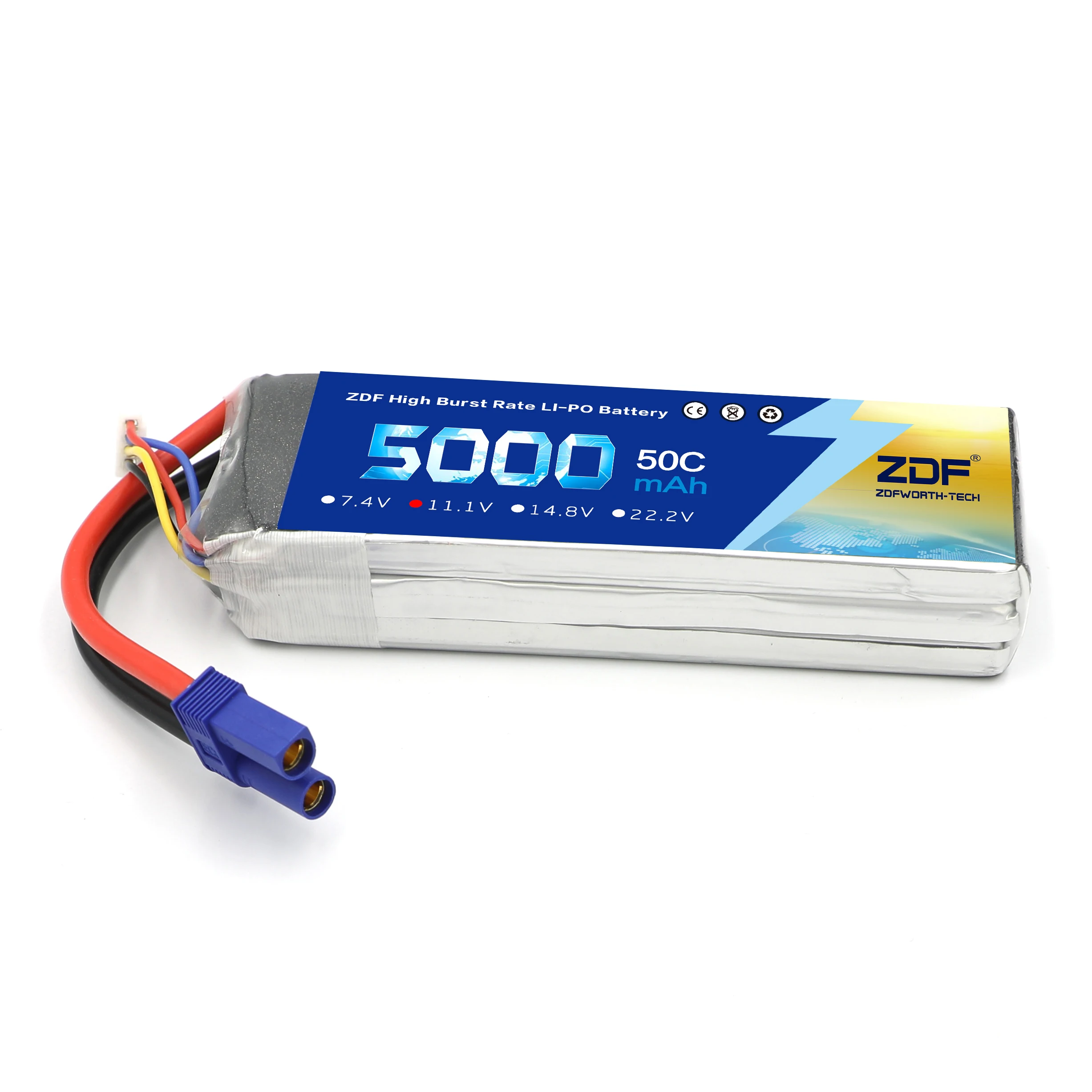 ZDF 2 шт. FPV 450 500 AKKU 11 1 V 5000mAh 50C 100C 3S RC LiPo батарея для лодки Traxxas автомобиля HPI E revo 0 Xmaxx 1/8