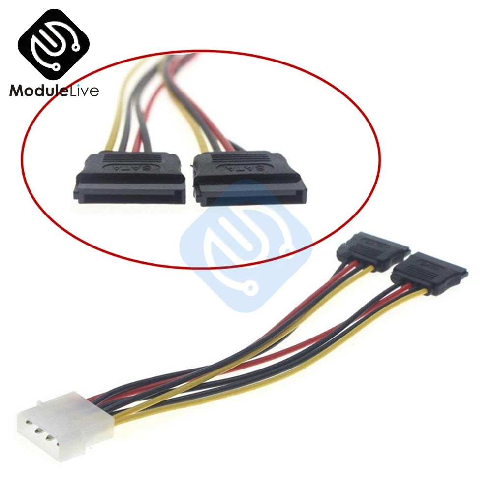 4 контактный IDE Molex к 2 Последовательный ATA SATA Y сплиттер двойной жесткий диск