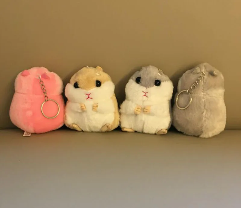 

10cm Cute Plush Toys New cute soft plush hamster doll jewelry bag key pendant grasping machine plush hamster doll