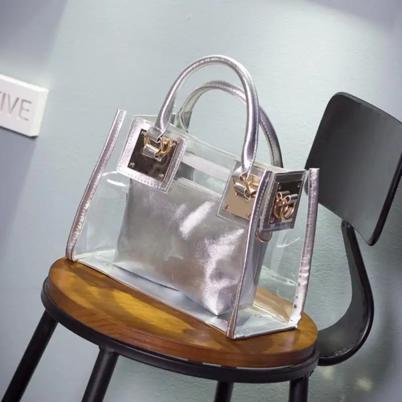 Модная женская летняя прозрачная Водонепроницаемая пляжная сумка яркие цвета на