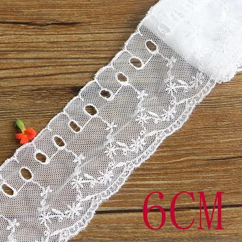 6CM 2YARD 2 ярда 7-16 см белая кружевная лента ручной работы кружевная отделка пэчворк материал пошив одежды «сделай сам» Аксессуары - Цвет: 6CM 2YARD