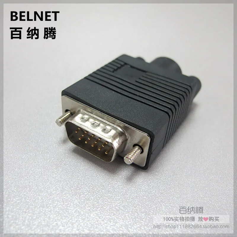 2 шт. vga разъем 15pin/отверстие 3 ряда DB15 мужской женский сварочной головки черный