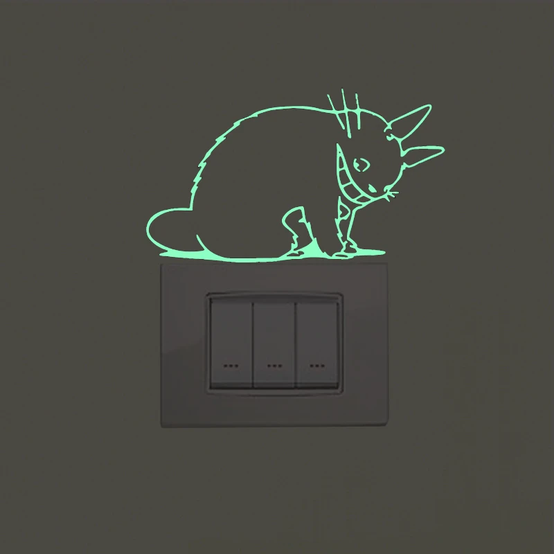 Новые 3D настенные наклейки для детских комнат Тоторо светящийся стикер светится