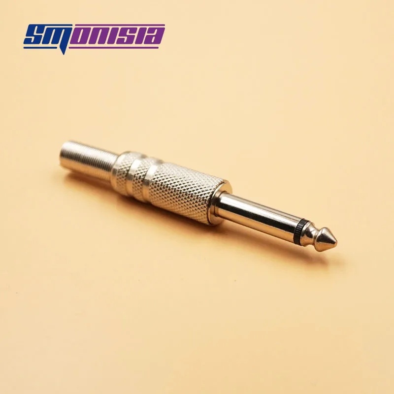 

Smonisia 100pcs 6.35mm Male Mono Microphone Jack Connector for Cable