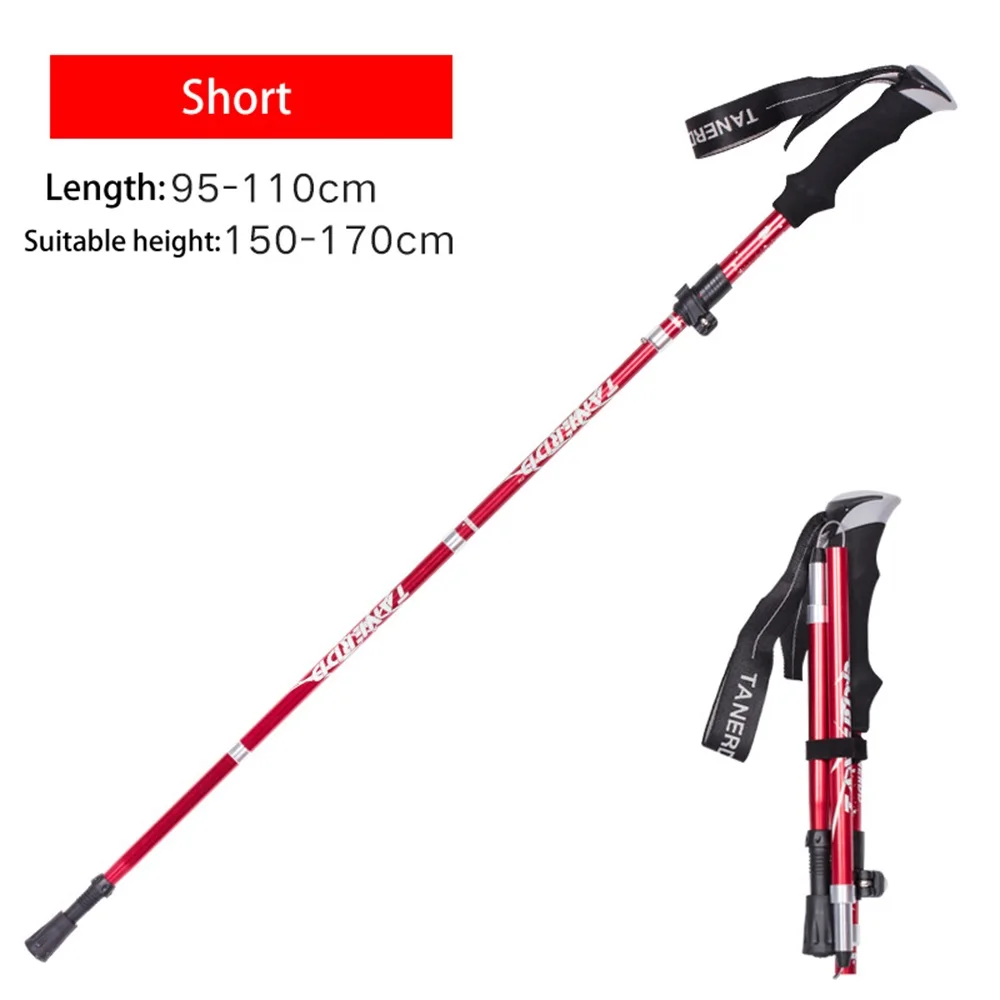 Red 95-110CM EVA ручка 4-секционный Регулируемый трости для походы полюсов, треккинг полюса альпеншток для наружного Костыли 1 шт.-палки для скандинавской ходьбы трекинговые палки трость SES0046 - Цвет: Red 95-110CM