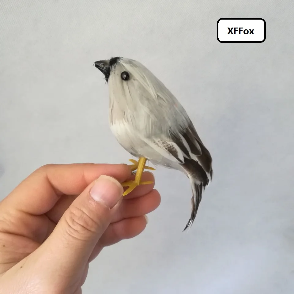

mini real life gray bird model foam&feather simulation vivid sparrow doll gift about 12cm xf0800