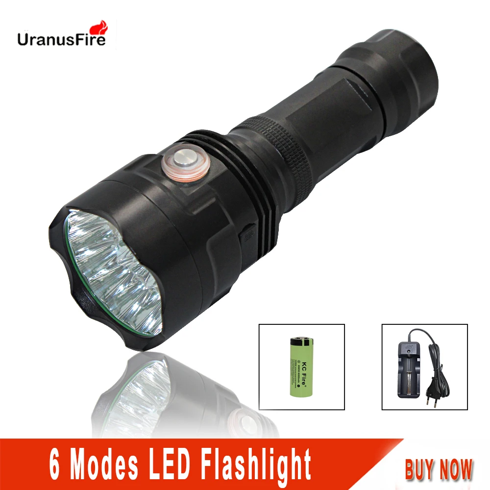 Светодиодный фонарик Uranusfire перезаряжаемый от usb convoy 18650 26650 XML-T6 мощный лм 6 режимов