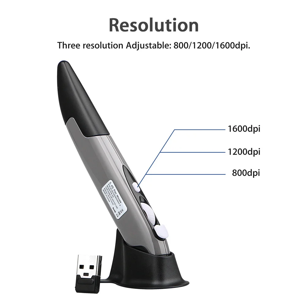 Новинка 2 4G Беспроводная оптическая USB карманная ручка для рисования Мини ПК мыши
