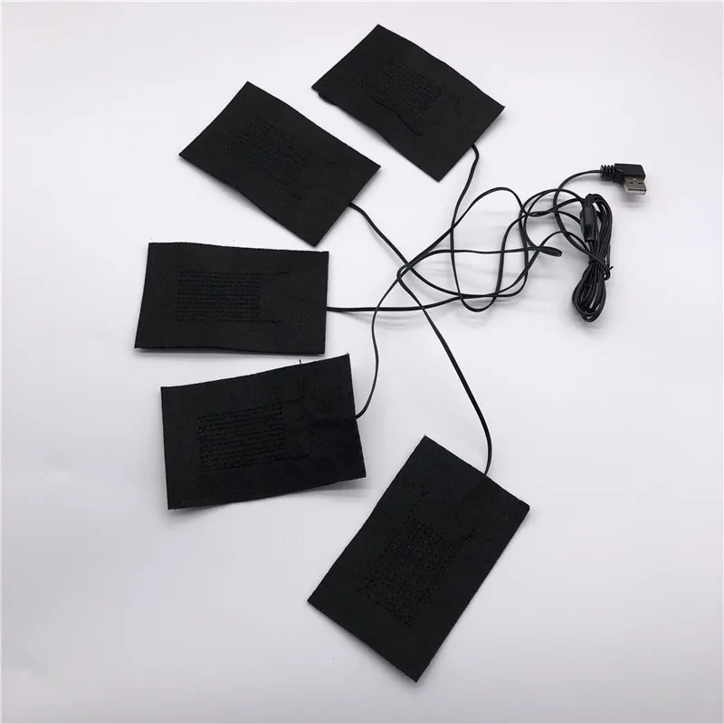 USB куртка с подогревом, пальто, жилет, аксессуары 5 в 1, углеродное волокно, теплые подушечки с подогревом, для спины, для быстрого нагрева, 3 температурных режима
