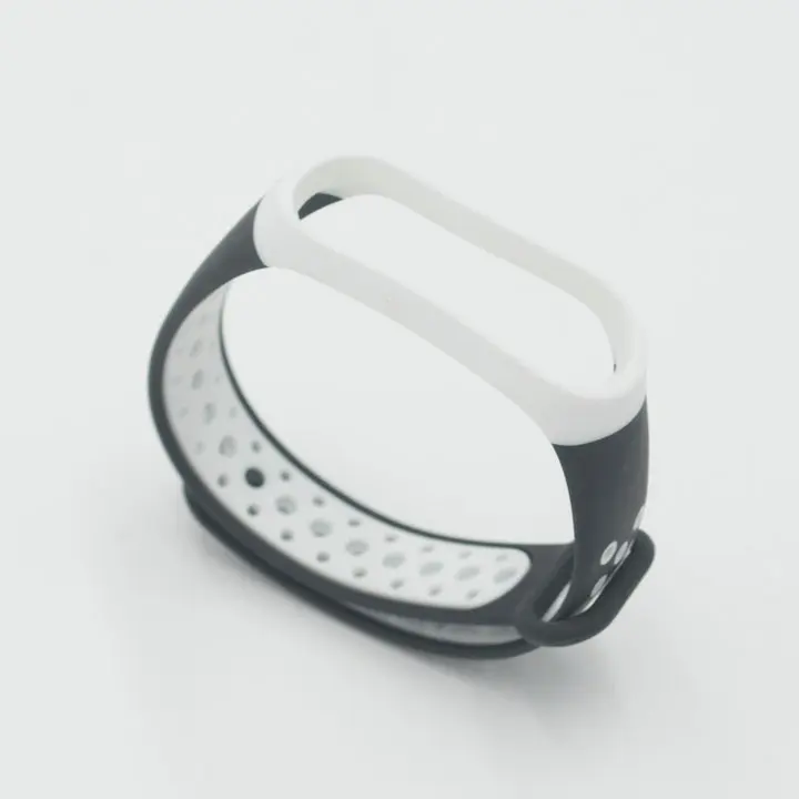 Умный Браслет mi 3 mi 4, ремешок mi band 3, 4, силиконовый ремешок, умный Браслет Для xiaomi band 3, 4, умный браслет, ремешок, стеклянный подарок - Цвет: black white