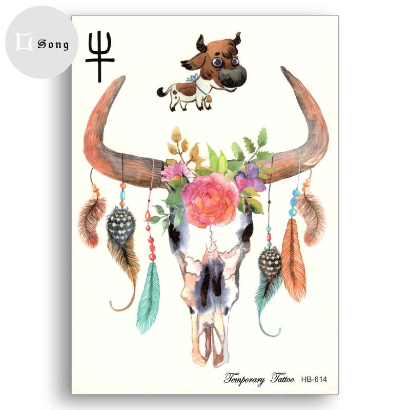 Временные татуировки водонепроницаемые наклейки китайские Зодиака Животные
