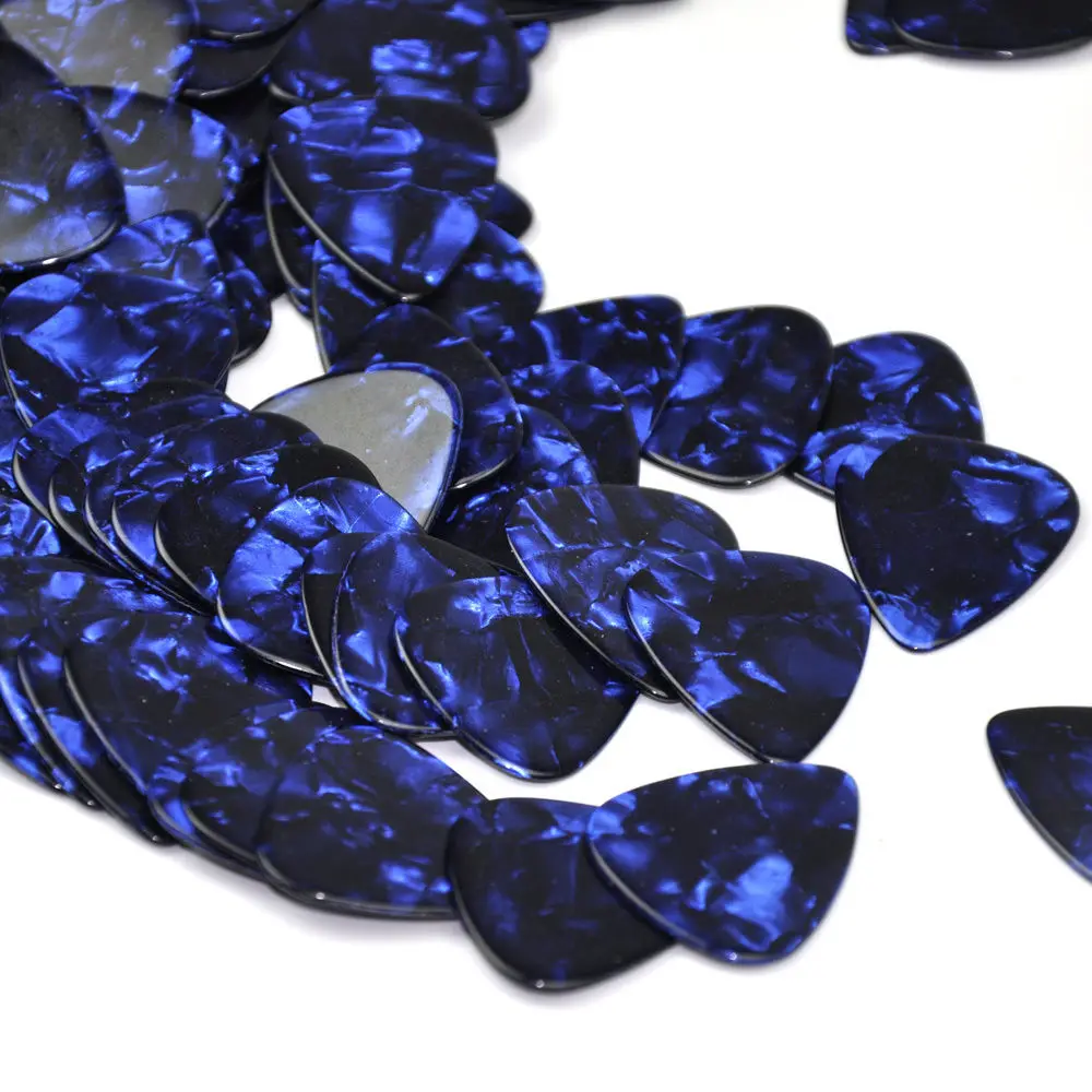 100pcs/lot 0.71mm 0.96mm 1.5mm Celluloid Guitar Picks Plectrums Blue Pearl for Acoustic Electric Guitar Bass