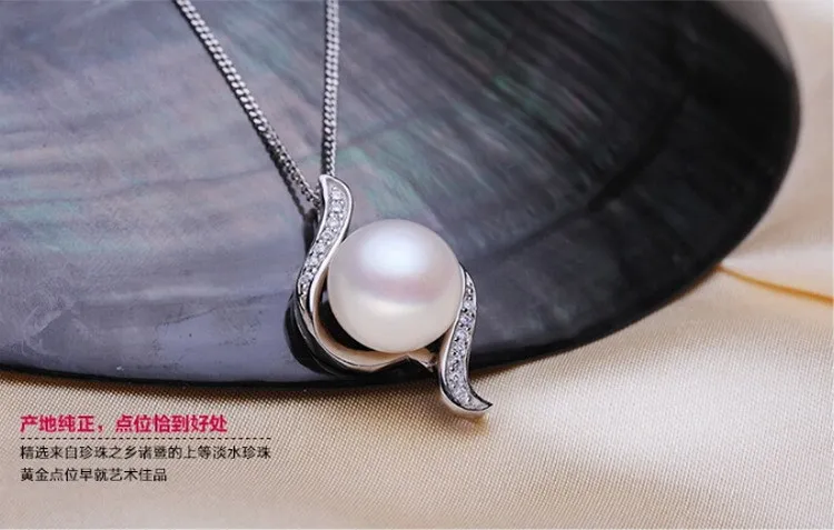 Elegant Big Real Natural Freshwater Pearl Necklaces &amp Pendants For Women/Ladies/Girls Fine Jewelry 925 Pure Sterling Silver | Украшения