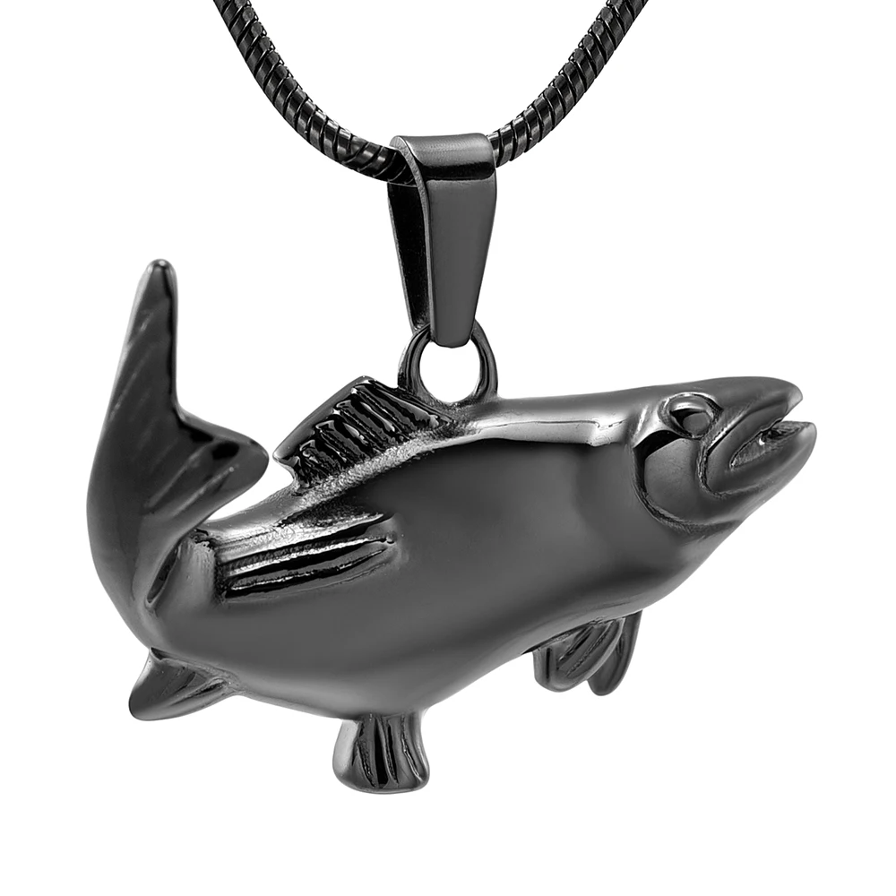 Ожерелье IJD10040 Fish ожерелье для кремации мужчин из нержавеющей стали с памятью