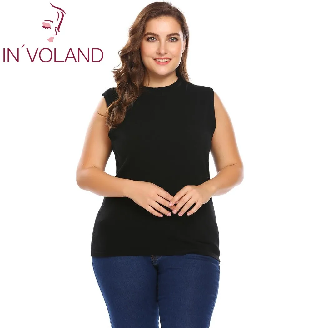 Женский вязаный свитер IN'VOLAND повседневный однотонный тонкий пуловер большого