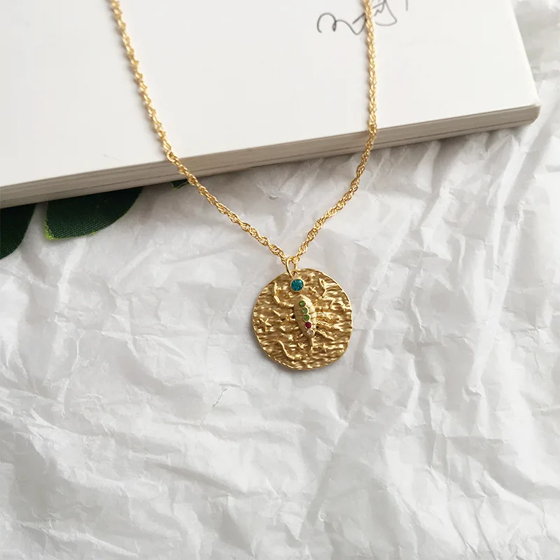 France Baroque 12 Constellations Necklace Coins Pendant Short 2019 New Vintage Sweater Chain for Women Jewelry | Украшения и