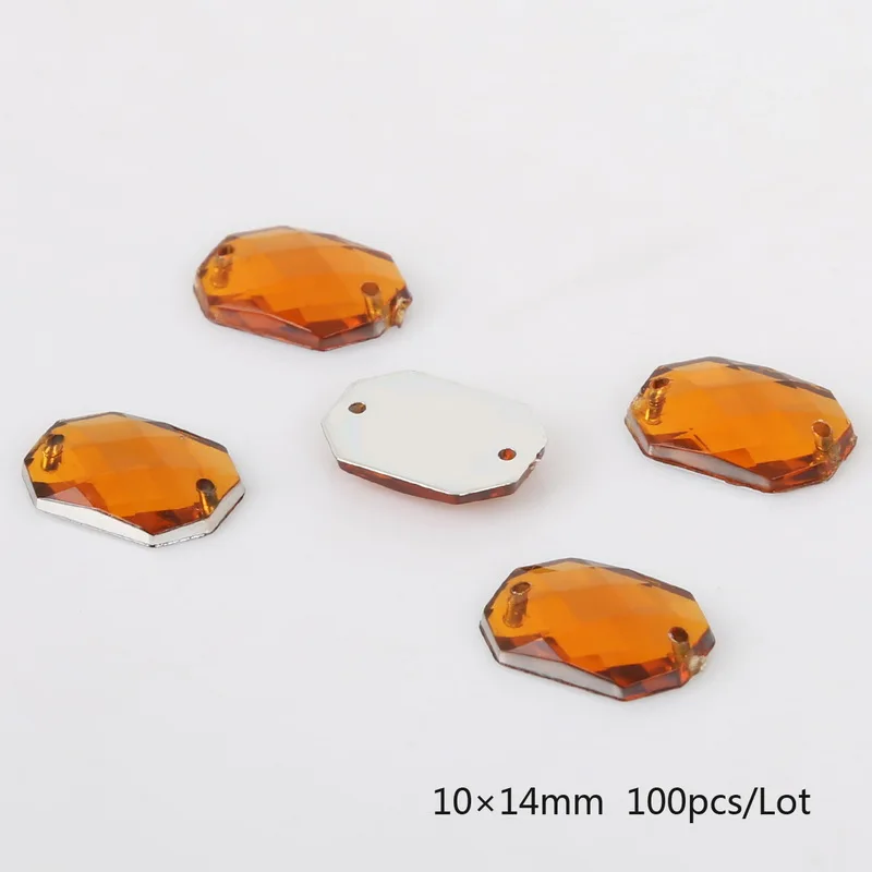 Dark Brown 100 шт./лот прямоугольник Flatback пришить Стразы акриловый камень бусы 10x14 мм 2 отверстия применяются к платью; Тканевая обувь; украшение - Цвет: Dark Brown