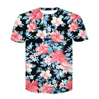 Красивая футболка с цветочным принтом для мужчинженщин, летние футболки, быстросохнущие 3d футболки, модные топы