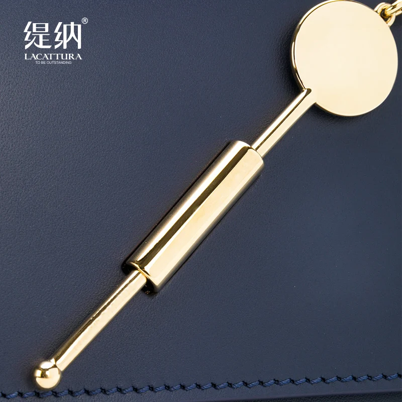 Lacattura Роскошные маленькую сумочку Для женщин Конструктор игольчатый Пряжка кожа