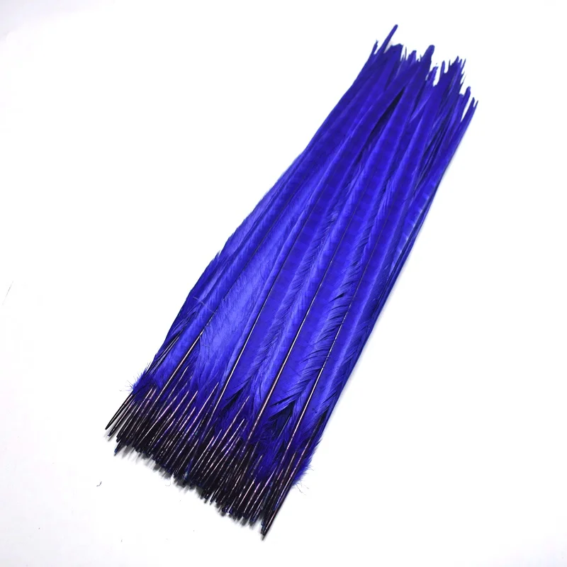 Royal blue 50 шт./партия перьев фазана с кольцом на шею 20-22 дюйма/50-55 см DIY Ювелирные изделия Свадебные украшения окрашенные фазаны вечерние аксессуары - Цвет: Royal blue
