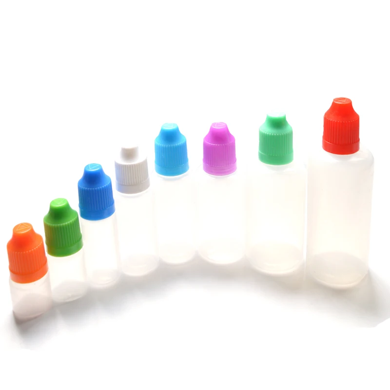 100pcs 3ml 5ml 10ml 15ml 20ml 30ml 50ml PE Plastic Dropper Bottle Empty E Liquid Squeeze with Childproof Cap and fine Tip | Дом и сад