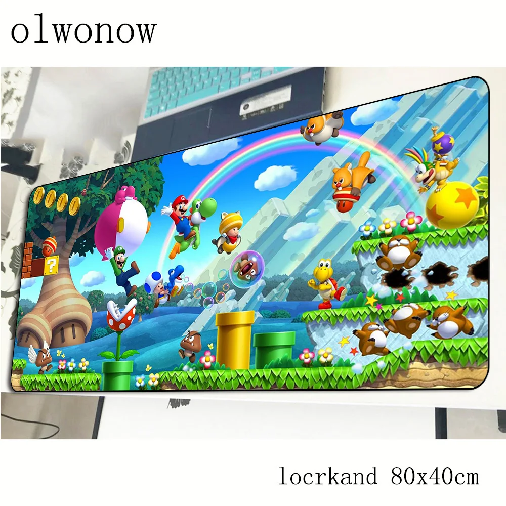 Марио Коврик для мыши с изображением 800x400x3 мм милый игровой коврик геймер
