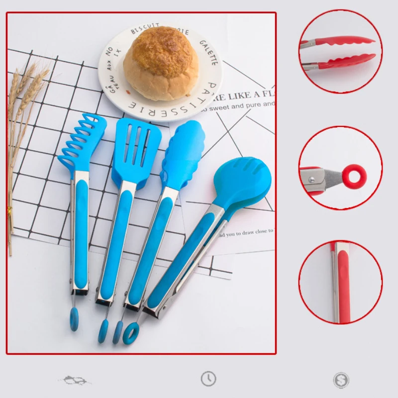 1 шт. щипцы для еды нейлоновые зажимы торта барбекю буфет салат лапша зажим